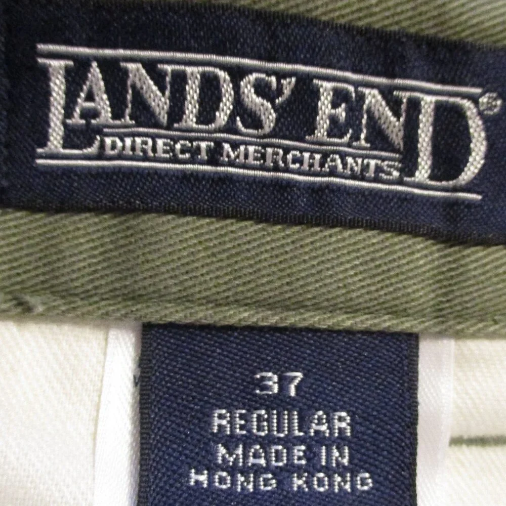 Lands End NEW Men Size 37 Green Pockets Casual Vacation Travel Shorts